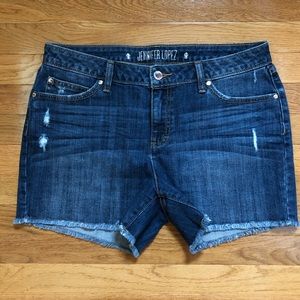 JLO denim shorts